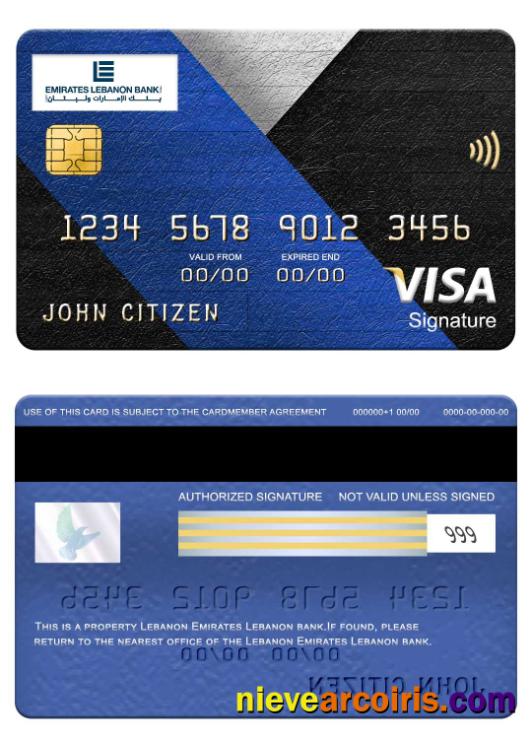 Lebanon Emirates Lebanon Bank visa signature card